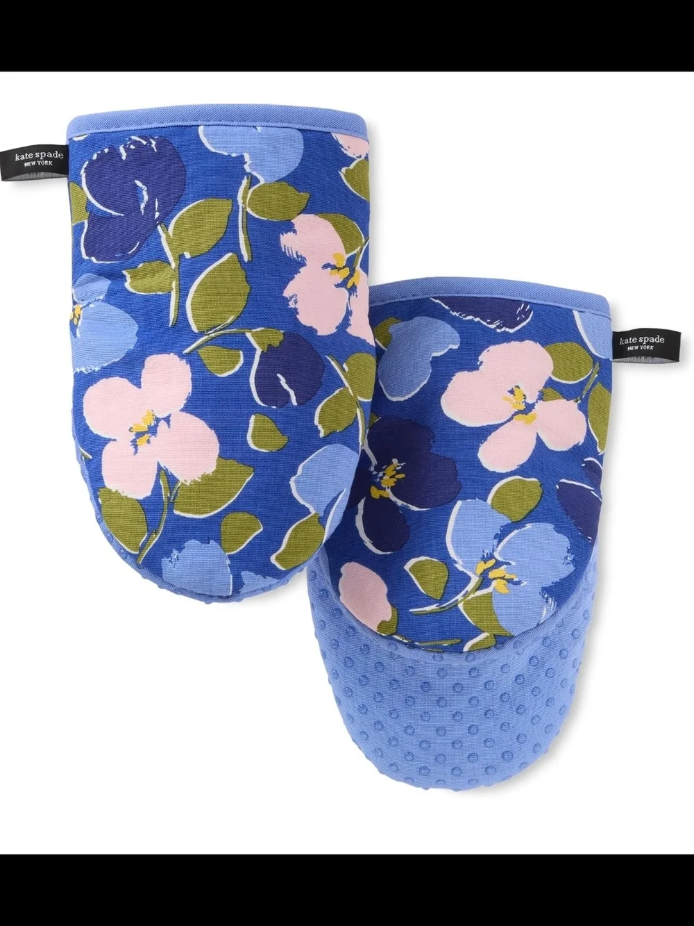 kate spade blue floral oven mitts